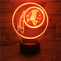 Thumbnail for NFL WASHINGTON REDSKINS LOGO 3D LED LIGHT LAMP