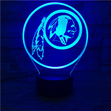 NFL WASHINGTON REDSKINS LOGO 3D LED LIGHT LAMP