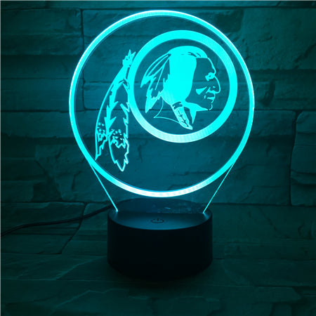 NFL WASHINGTON REDSKINS LOGO 3D LED LIGHT LAMP
