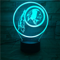 Thumbnail for NFL WASHINGTON REDSKINS LOGO 3D LED LIGHT LAMP