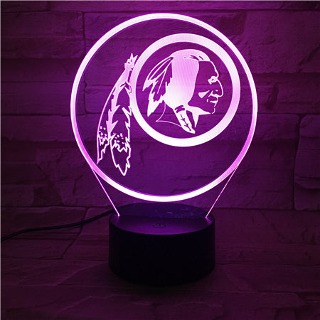 NFL WASHINGTON REDSKINS LOGO 3D LED LIGHT LAMP