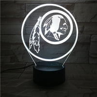Thumbnail for NFL WASHINGTON REDSKINS LOGO 3D LED LIGHT LAMP