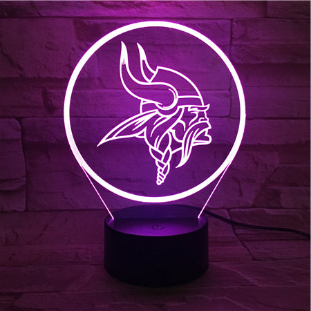 NFL MINNESOTA VIKINGS LOGO 3D LED LIGHT LAMP