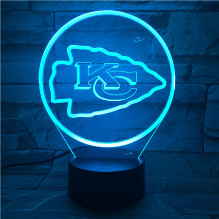 NFL KANSAS CITY CHIEFS LOGO 3D LED LIGHT LAMP