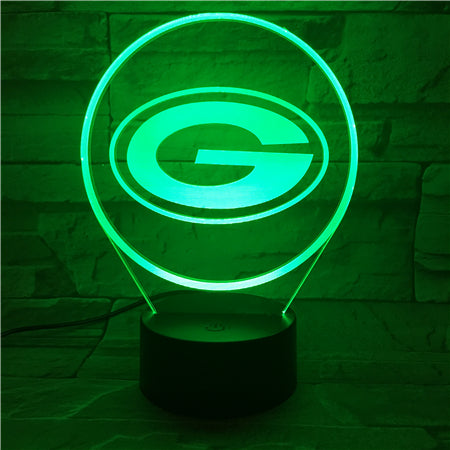 NFL GREEN BAY PACKERS LOGO 3D LED LIGHT LAMP