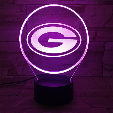 NFL GREEN BAY PACKERS LOGO 3D LED LIGHT LAMP