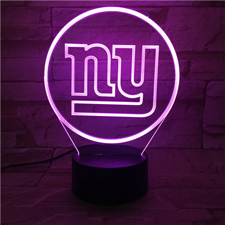 NFL NEW YORK GIANTS LOGO 3D LED LIGHT LAMP