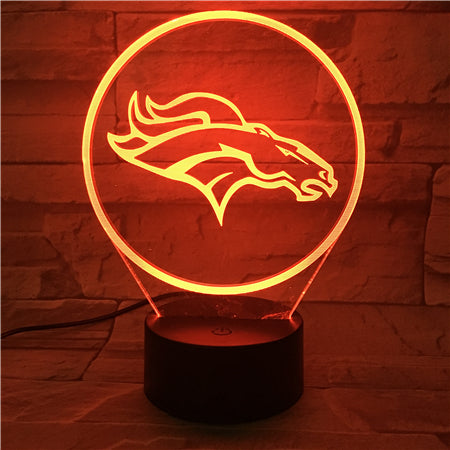 NFL DENVER BRONCOS LOGO 3D LED LIGHT LAMP