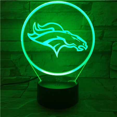 NFL DENVER BRONCOS LOGO 3D LED LIGHT LAMP