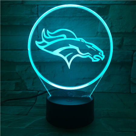 NFL DENVER BRONCOS LOGO 3D LED LIGHT LAMP