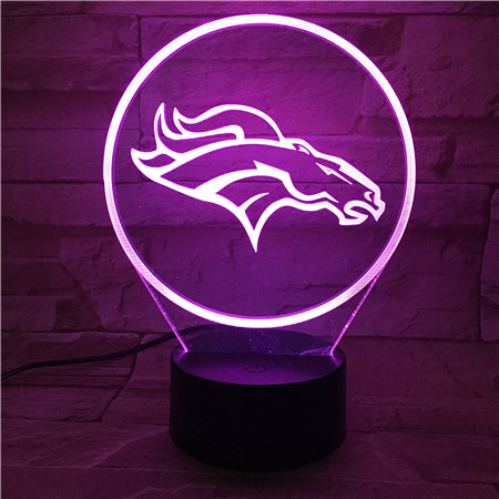NFL DENVER BRONCOS LOGO 3D LED LIGHT LAMP