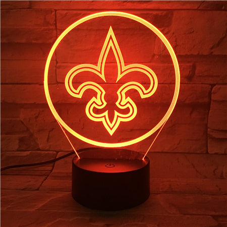 NFL NEW ORLEANS SAINTS LOGO 3D LED LIGHT LAMP