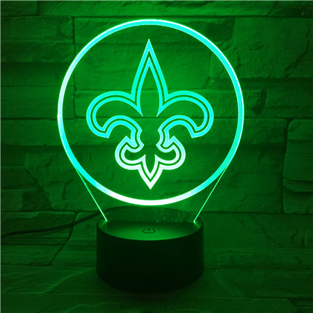 NFL NEW ORLEANS SAINTS LOGO 3D LED LIGHT LAMP
