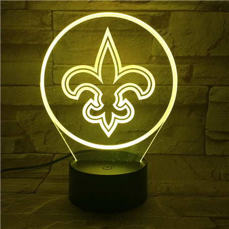 NFL NEW ORLEANS SAINTS LOGO 3D LED LIGHT LAMP