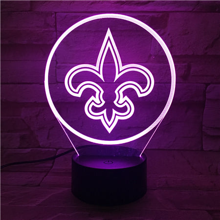 NFL NEW ORLEANS SAINTS LOGO 3D LED LIGHT LAMP