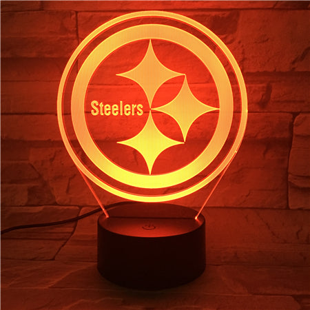 NFL PITTSBURGH STEELERS LOGO 3D LED LIGHT LAMP