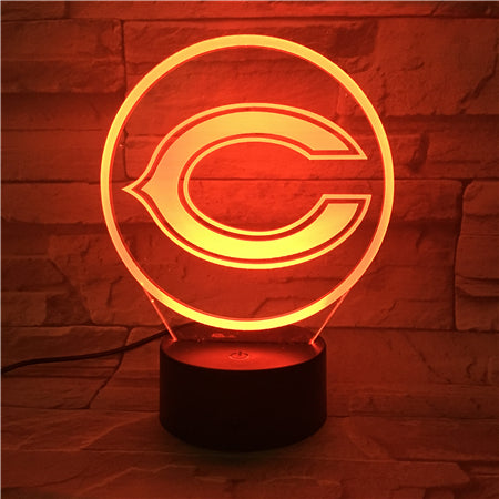 NFL CHICAGO BEARS LOGO 3D LED LIGHT LAMP