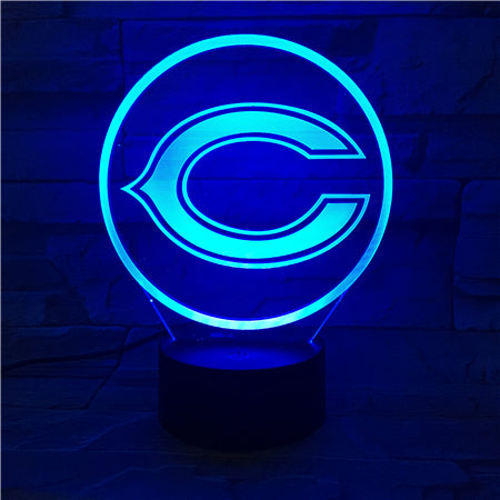 NFL CHICAGO BEARS LOGO 3D LED LIGHT LAMP