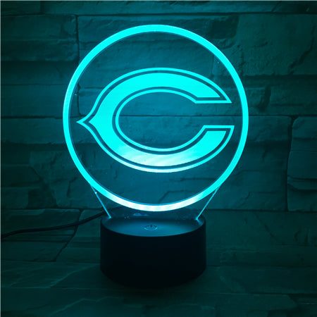 NFL CHICAGO BEARS LOGO 3D LED LIGHT LAMP