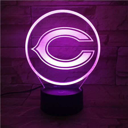 NFL CHICAGO BEARS LOGO 3D LED LIGHT LAMP