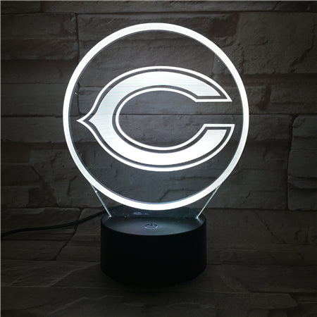 NFL CHICAGO BEARS LOGO 3D LED LIGHT LAMP