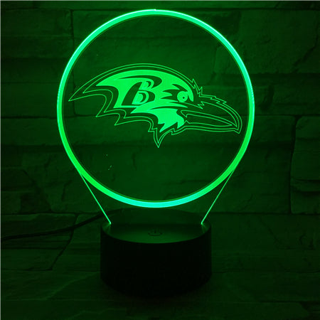 NFL BALTIMORE RAVENS LOGO 3D LED LIGHT LAMP