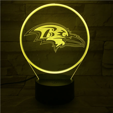 NFL BALTIMORE RAVENS LOGO 3D LED LIGHT LAMP