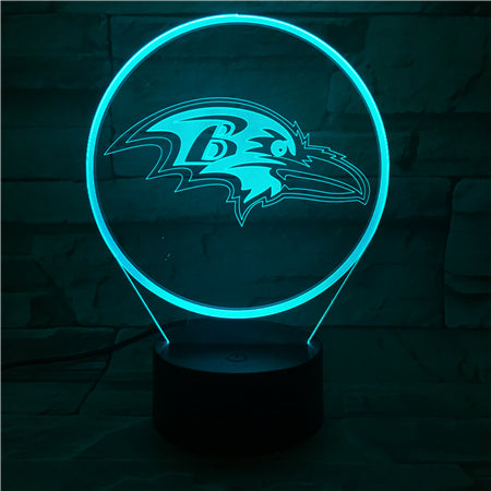 NFL BALTIMORE RAVENS LOGO 3D LED LIGHT LAMP