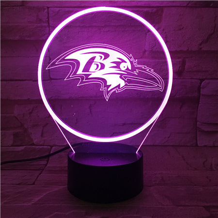 NFL BALTIMORE RAVENS LOGO 3D LED LIGHT LAMP