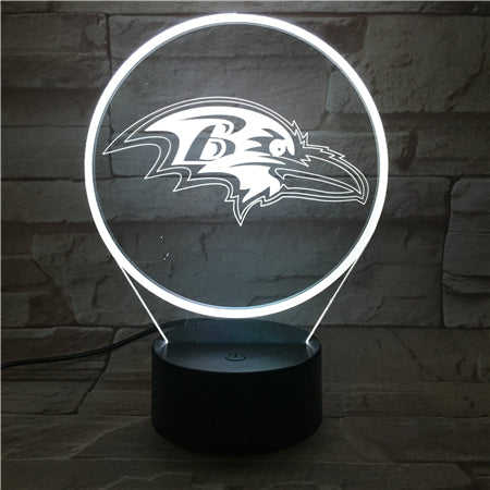 NFL BALTIMORE RAVENS LOGO 3D LED LIGHT LAMP