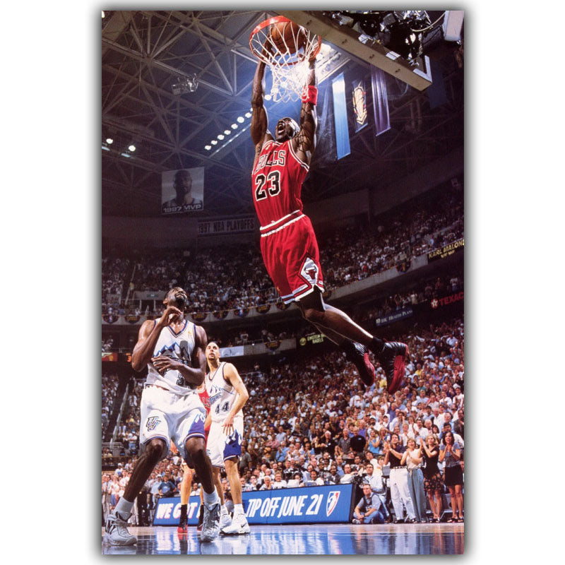 NBA Michael Jordan Basketball Sports Silk Canvas Poster Print Wall Art
