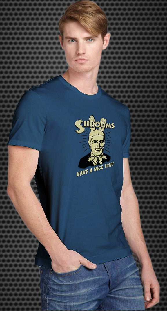 Shrooms: Have a nice trip Retro Spoof tshirt: Royal Blue Colored T-shirt - TshirtNow.net - 1