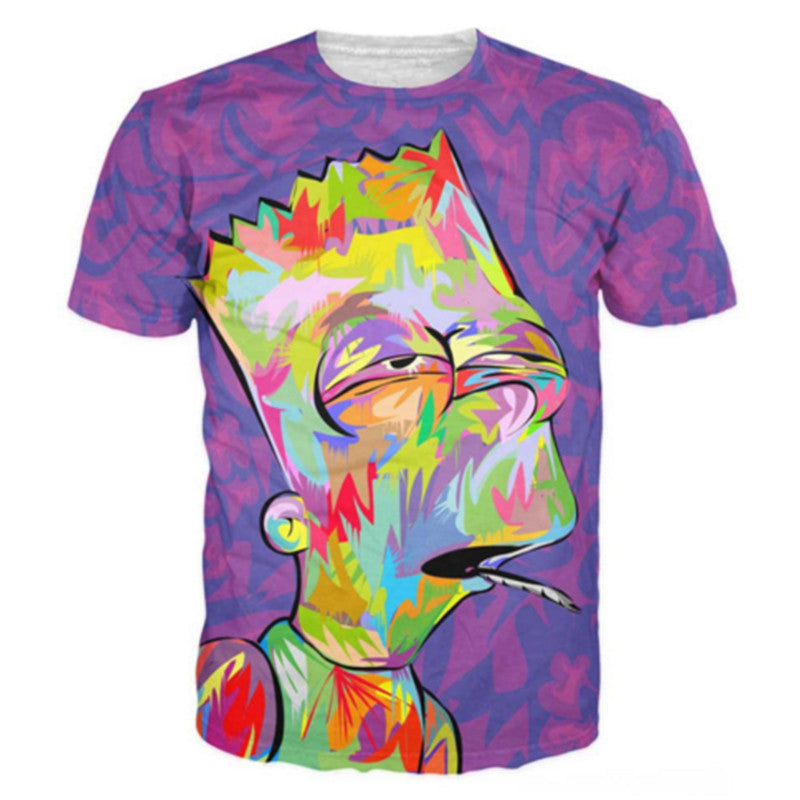 The Simpsons Bart Simpson Colorful Art Portrait Allover Print Tshirt - TshirtNow.net