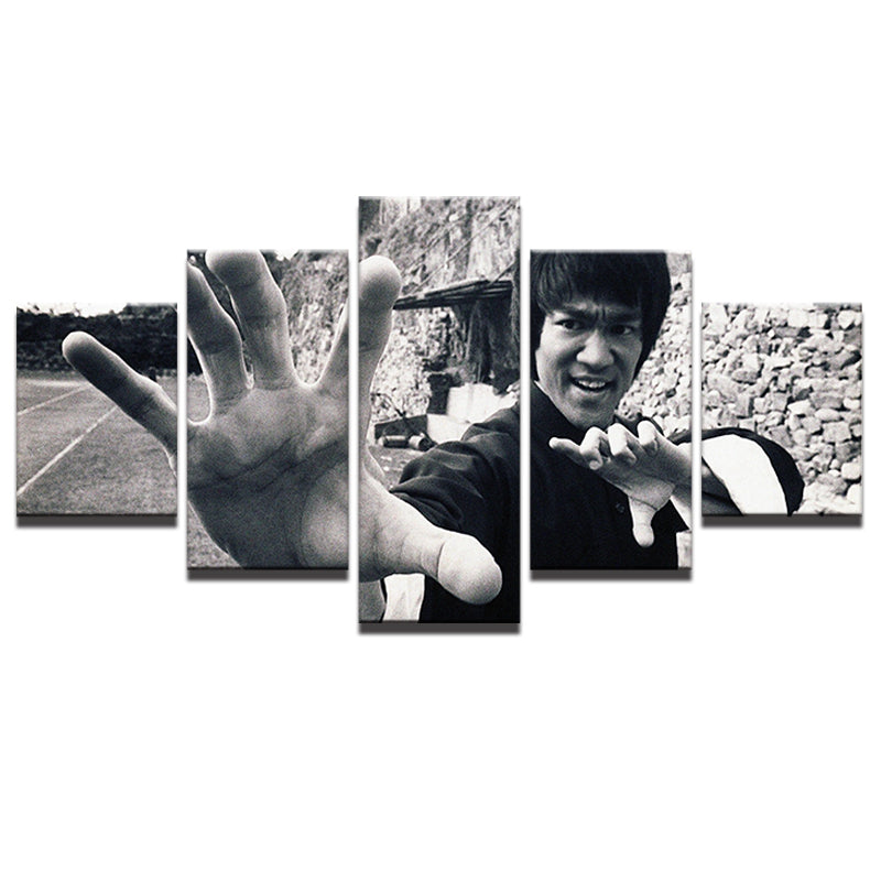 Bruce Lee Framed Canvas Poster Wall Art Print Set