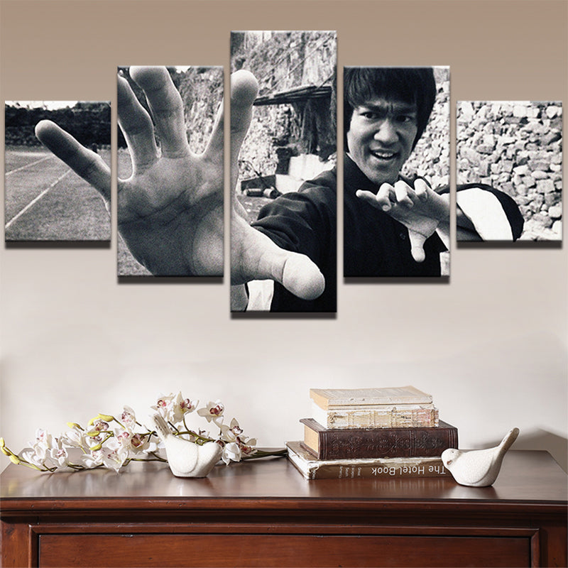 Bruce Lee Framed Canvas Poster Wall Art Print Set