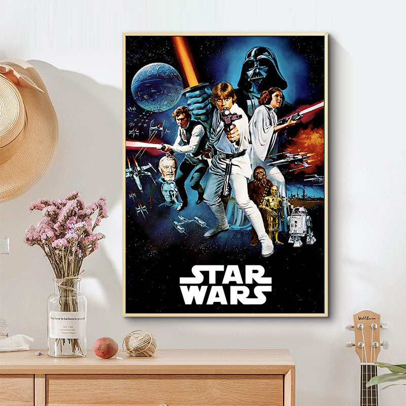 Spray Painted Silk Fabric Customized Vintage Star War Posters