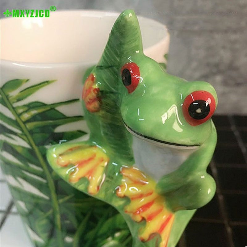 Hand Painted and Sculpted Animal Pattern Ceramic Mark Water/Coffee/Tea Cup Ideal for Office Decorative Purpose.