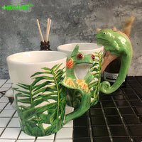 Thumbnail for Hand Painted and Sculpted Animal Pattern Ceramic Mark Water/Coffee/Tea Cup Ideal for Office Decorative Purpose.