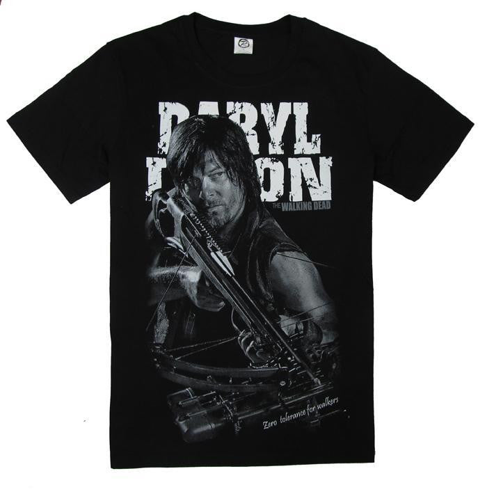 The Walking Dead Daryl Dixon Zero Tolerance For Walkers Crossbow Oversize Print Tshirt - TshirtNow.net - 4