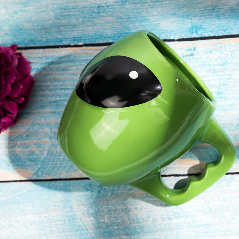 Outer-Space Alien Shape Glazed Ceramic Coffee/Tea/Milk Mugs