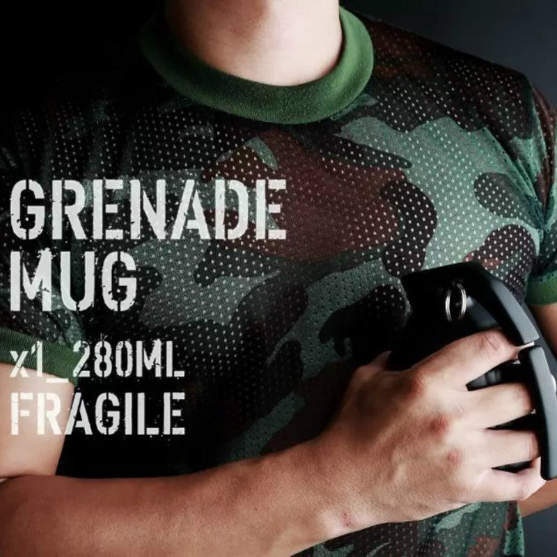 Cool Army Grenade Monolayer Ceramic Coffee/Tea Cup with Lid Ideal for Office/Personal Use