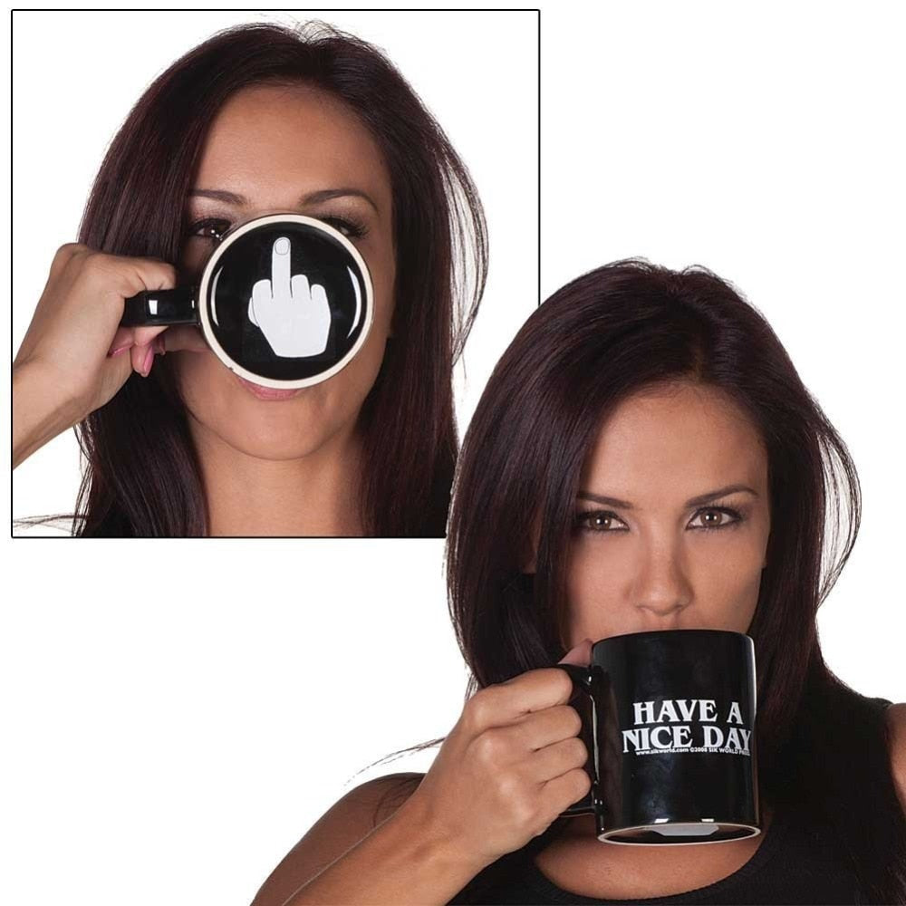 Ceramic Coffee/Tea Mug with printed Have A Nice Day Middle Finger