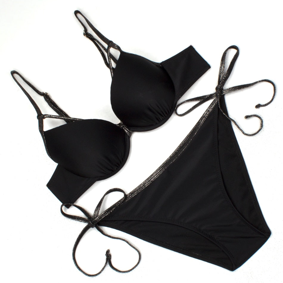 Sexy Bikini Women Bordered Push Swimsuit