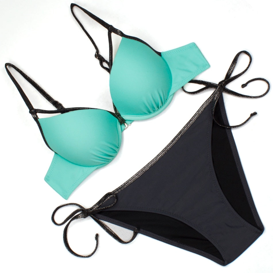 Sexy Bikini Women Bordered Push Swimsuit