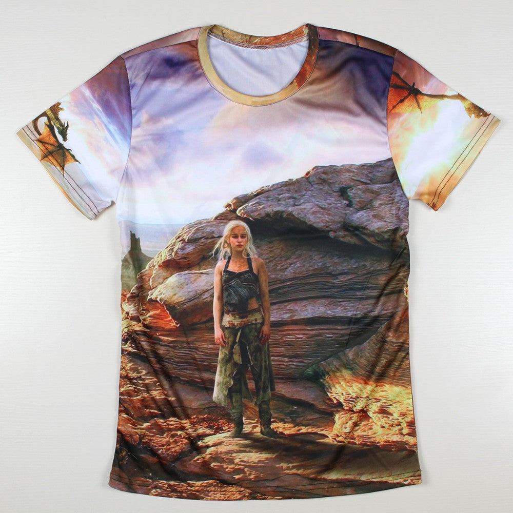 Game Of Thrones Kahleesi Mother of Dragons Danys Targaryen Allover 3D Print Tshirt - TshirtNow.net - 1