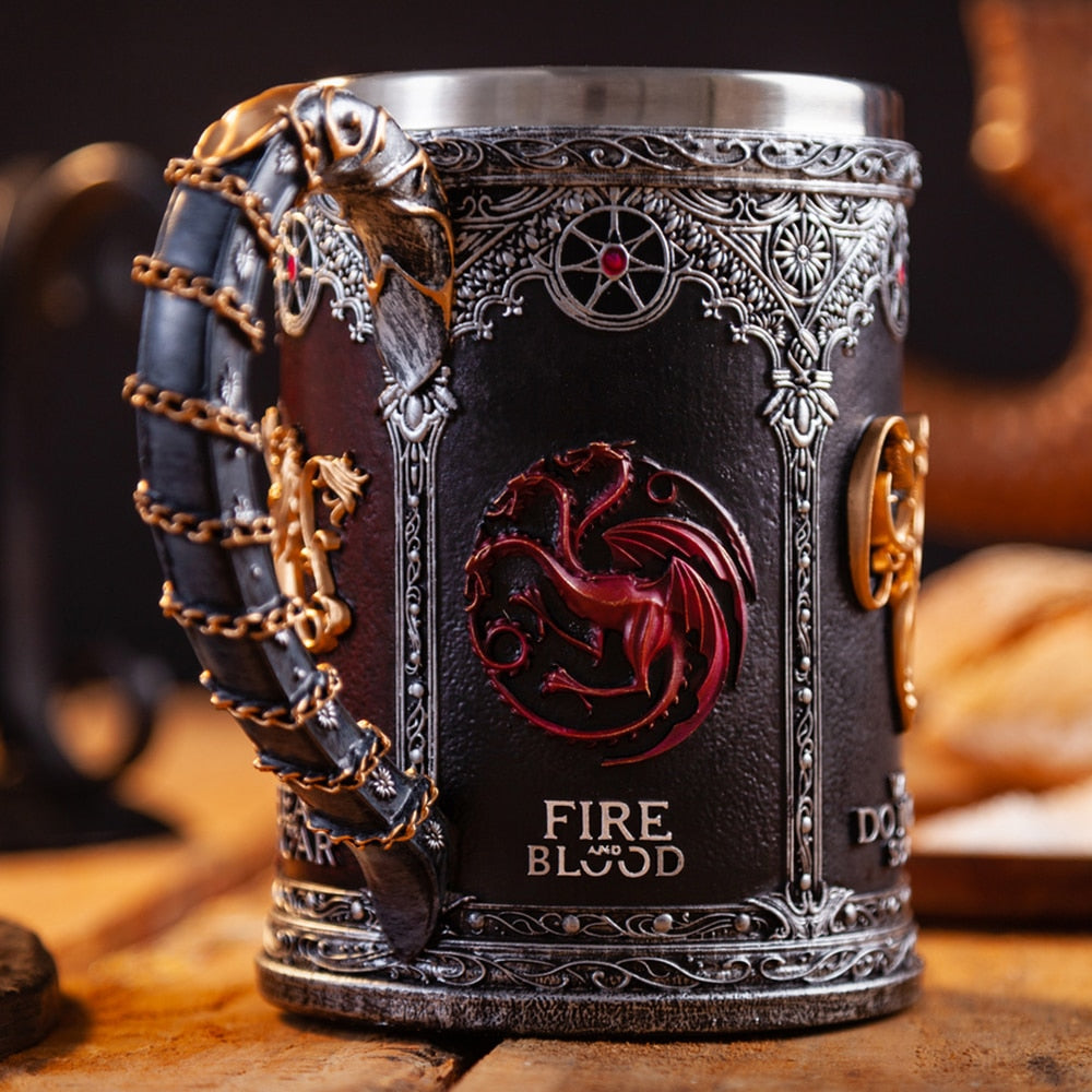 Antique Game of Thrones, Might and Magic Goblet Stainless Steel Resin Mugs