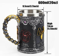 Thumbnail for Antique Game of Thrones, Might and Magic Goblet Stainless Steel Resin Mugs