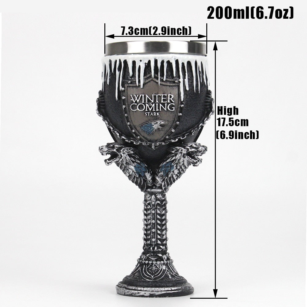 Antique Game of Thrones, Might and Magic Goblet Stainless Steel Resin Mugs