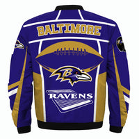 Thumbnail for NFL Team Logo Men's Zippered Quilted Jacket