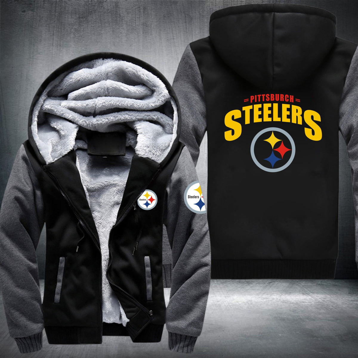 NFL PITTSBURGH STEELERS LOGO THICK FLEECE JACKET
